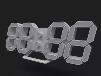 Digital clock Low-poly 3D model