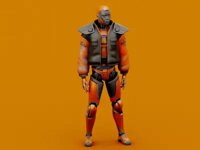 CYBORGTOPIA B-26  Rigged for Unreal Engine - Unity - MIXAMO 3D model