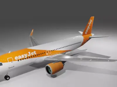 Easyjet a320neo 3D model Low-poly 3D model