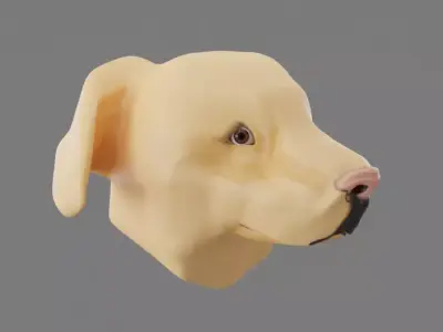 Dog Labrador Low-poly 3D model