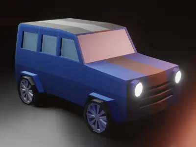 low poly jeep car Low-poly 3D model