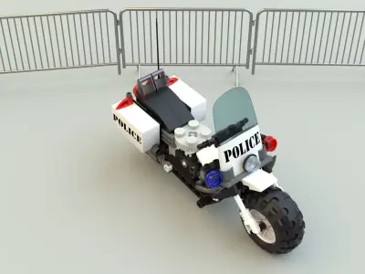 Lego Police Motorcycle  Low-poly 3D model