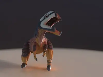 Dinosaur-like monster Low-poly 3D model
