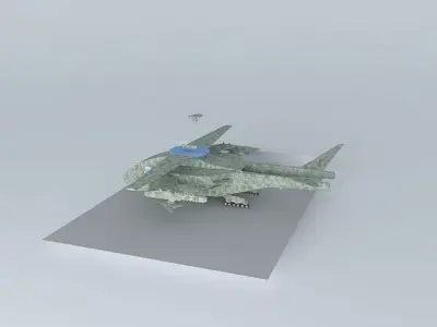 UN task force alpha UAV command unit Peacemaker MK II landed 3D model