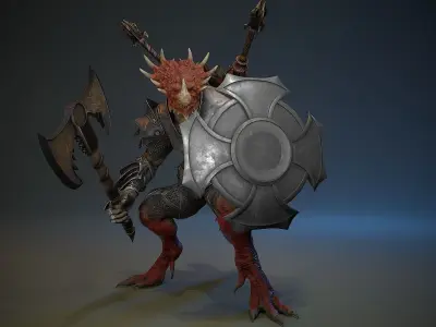 Dinosaur Knight Low-poly 3D model