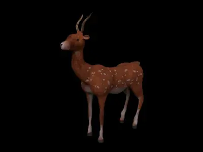 deer forest Low-poly 3D model
