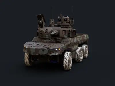 EBRC Jaguar Low-poly 3D model