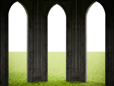 GOTHIC CASTLE BUILDING 14 Low-poly 3D model