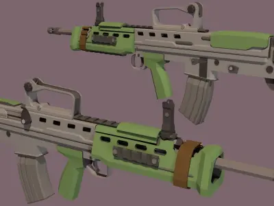 Low Poly Modern Weapon Package Free Sample Free low-poly 3D model