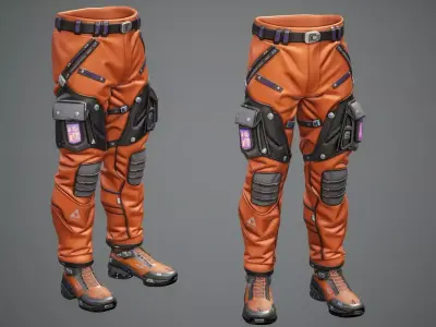 Sci-Fi Pants Sneakers p02 Low-poly 3D model