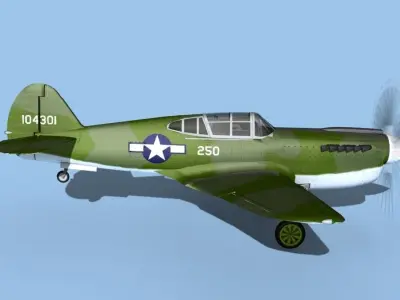 Curtiss P-40F Warhawk V04 USAAF 3D model