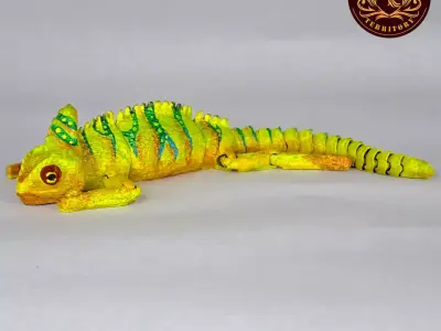 FLEXI CHAMELEON PRINT IN PLACE NO SUPPORT 3D print model