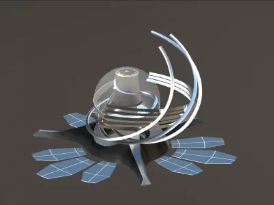 Orchid Turret  Low-poly 3D model
