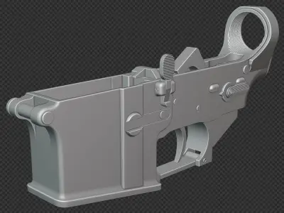 AR-15 Lower Receiver Low-poly 3D model