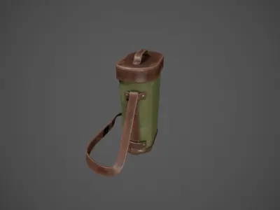 Leather and Khaki Binocular Bag Low-poly 3D model
