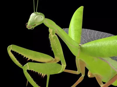 Mantis insect Low-poly 3D model