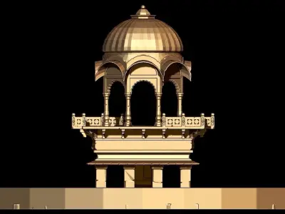 old hindu temple 3D model