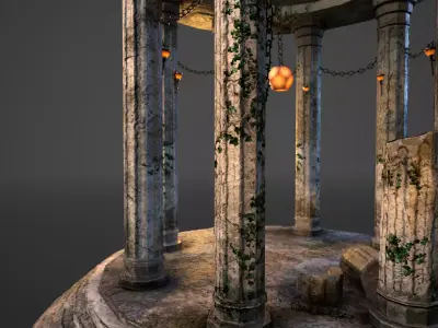 Altar of old God Ga Aga Free low-poly 3D model