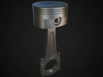 piston and crankshaft 3D model