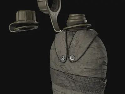 Army Water Bottle Low-poly 3D model