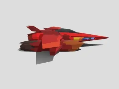Low-Poly Scifi Fighter Jet Free low-poly 3D model