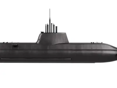 Type 214  Submarine 3D model