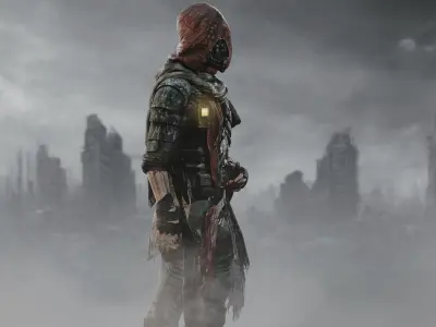 Post Apocalyptic Man Low-poly 3D model