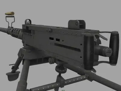 M2 Browning Low-poly 3D model