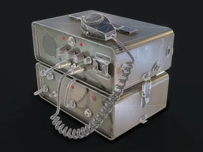 Military Ham Radio Low-poly 3D model