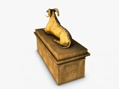 Egyptian temple entrance elements 3D model