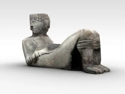 Chad cool aztec statue Low-poly 3D model