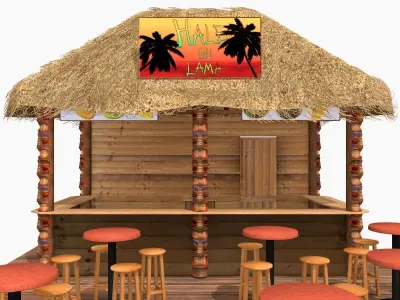 Kiosk on the beach 3D model