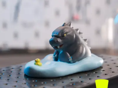 Godzilla Chubby - Chasing The Duck Free 3D print model