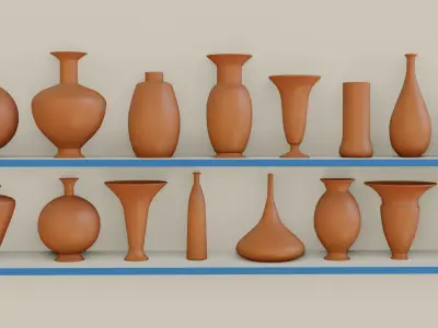 Vase Designs Collection Free low-poly 3D model