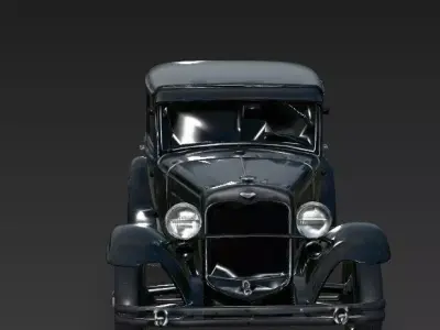 Classic Vintage Antique Sedan Black Vehicle 3d model Low-poly 3D model