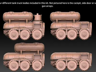 Sci-Fi Tank Truck 3D print model