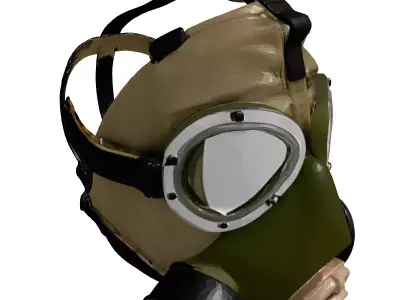 Dented Vintage Gas Mask 3D model