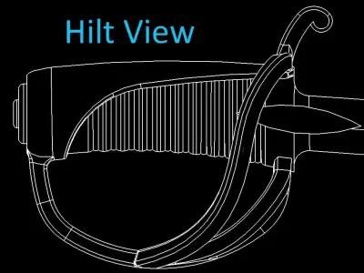 Special military School of St Cyr cavalry Saber 3D print model