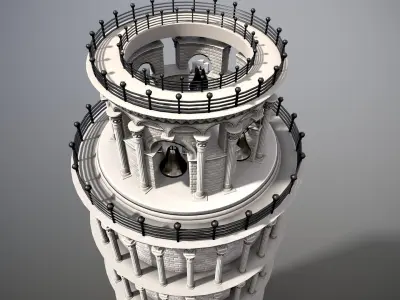 Tower Of Pisa Low-poly 3D model