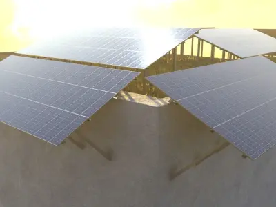 Solarmodule Version 4 - 23000mm Low-poly 3D model