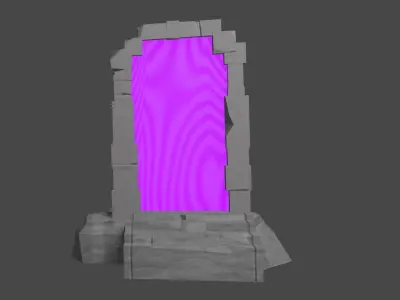 Portal Lowpoly stone monument with light Free 3D print model