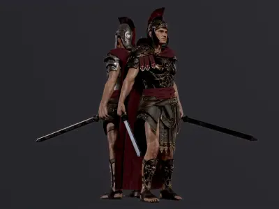ROMAN LEGION OFFICER Low-poly 3D model