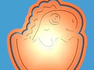 MakeIT Easter Cookie Cutter Dinosaur In Egg With Frame 3D model