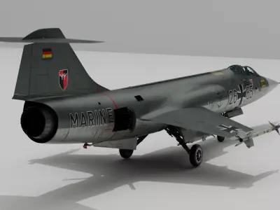 F104G starfighter fighter jet Low-poly 3D model