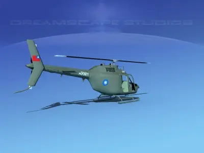 Bell OH-58B Taiwan Army 3D model