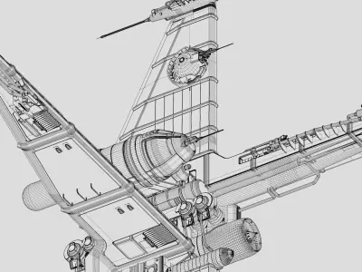 Light Attack Ship Vehicle 3D model