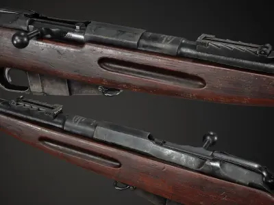 PBR Soviet Mosin Nagant 1891 Low-poly 3D model