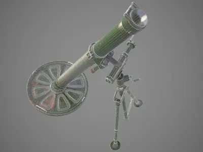 Mortar 80mm Low-poly 3D model