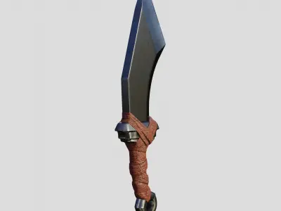 Fantasy Knife kukri Low-poly 3D model