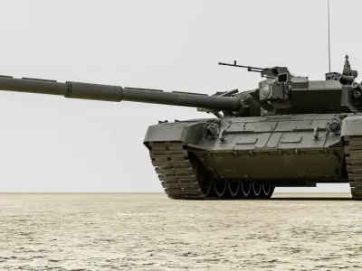 Lowpoly PBR T-90 Russian Tank Low-poly 3D model